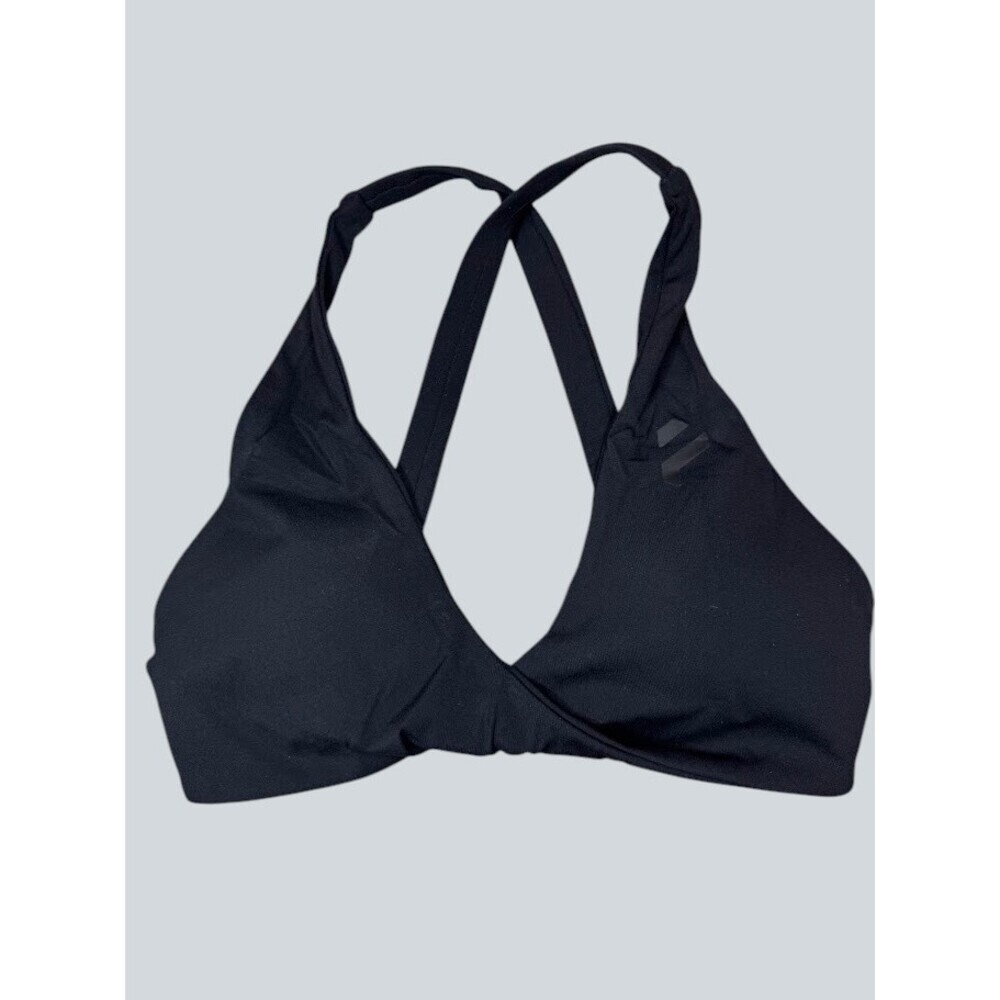 Black Strappy Cross Back Sports Bra Size Small Low Impact Activewear